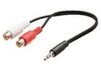 3.5mm Jack To 2 x RCA Female AV Cable - Red White AV Lead - BRAND NEW