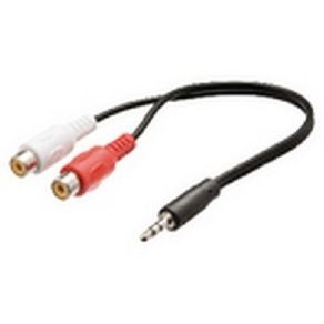 3.5mm Jack To 2 x RCA Female AV Cable - Red White AV Lead - BRAND NEW