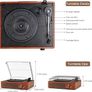 Vinyl Record Player Turntable with Built-in Bluetooth Receiver & 2 Stereo Speakers, 3 Speed 3 Size Portable Retro Record Player for Entertainment and Home Decoration Image 2
