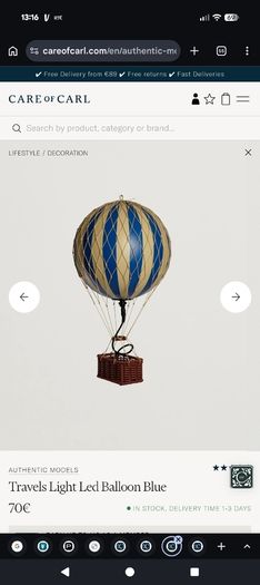 Authentic Models Travels Light LED Balloons x 3