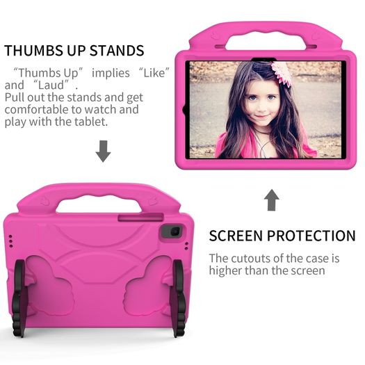 For Samsung Galaxy Tab A8 10.5 2021 Case Kids Shockproof Tablet Smart Cover With Thumbs UP EVA New Pink - FHT03SMTK4
