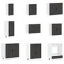 14 Piece Kitchen Cabinet Set Black Image 4