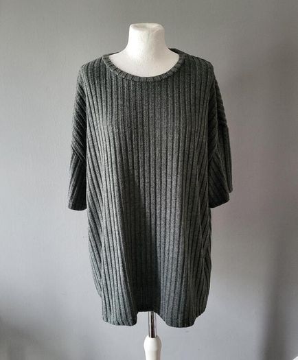 Shein grey ribbed top, Size 3XL / UK22