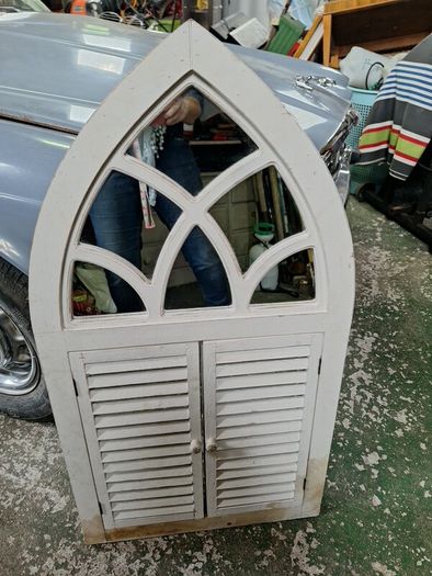 garden window with mirror & shutters