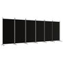 6-Panel Room Divider Black 520x180 cm Fabric Image 2