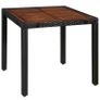 5 Piece Outdoor Dining Set Poly Rattan and Acacia Wood Black Image 2