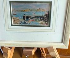 Culiemure Harbour, Dalbey Reproduction from watercolour by Derek Campbell.