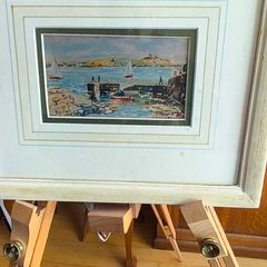 Culiemure Harbour, Dalbey Reproduction from watercolour by Derek Campbell.