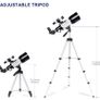 Telescope for Kids & Beginners 70mm Portable Astronomical Telescopes with Height Adjustable Tripod & Phone Adapter Gift for Christmas (FREE POSTAGE) Image 7