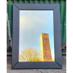 Mirror with Black Faux Leather Frame KAS396