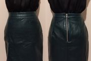 Faux Leather Paraphrase Green Skirt