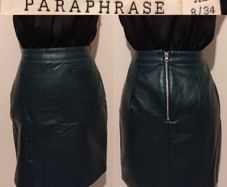 Faux Leather Paraphrase Green Skirt