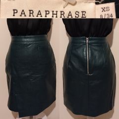 Faux Leather Paraphrase Green Skirt