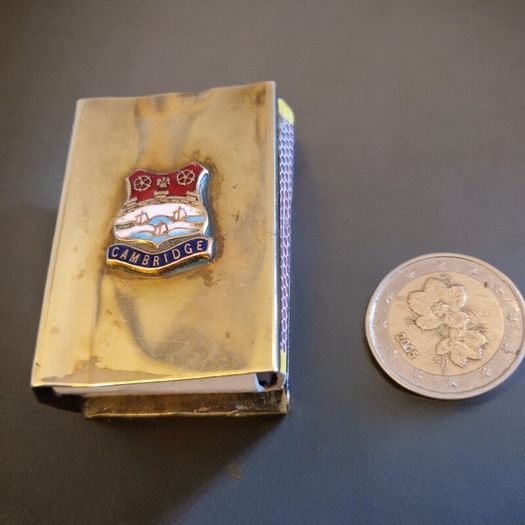 Vintage 1950s "Peerage" Brass Cambridge Crested Matchbox Sleeve