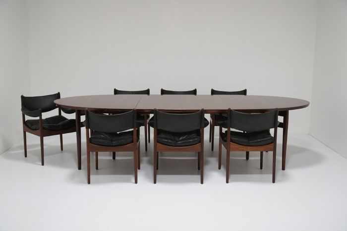 Vintage Rosewood Extending 10 Seater Dining Table Model 212 by Arne Vodder, 1960s