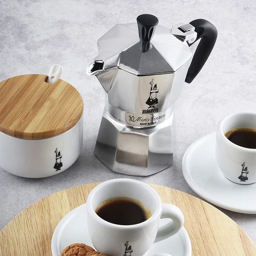 Moka Express Aluminium Stovetop Coffee Maker (2 Cup), 8x11x11 cm