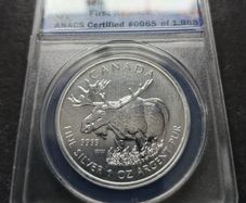 2012 Canada 5 Dollar Silver Moose ANACS MS69 1oz Wildlife Series