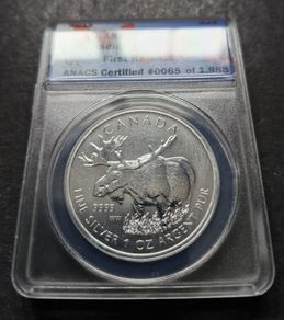 2012 Canada 5 Dollar Silver Moose ANACS MS69 1oz Wildlife Series