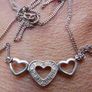 Vintage Sterling Silver 925 Triple Heart Necklace 2,5g L-9" Image 6