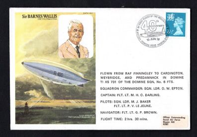 1976 Great Britain Illustrated Cover Commemorating First Flight of the Wellington  tying 6 1/2d Machin