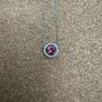 Garnet pendant necklace with integrated chain Image 2
