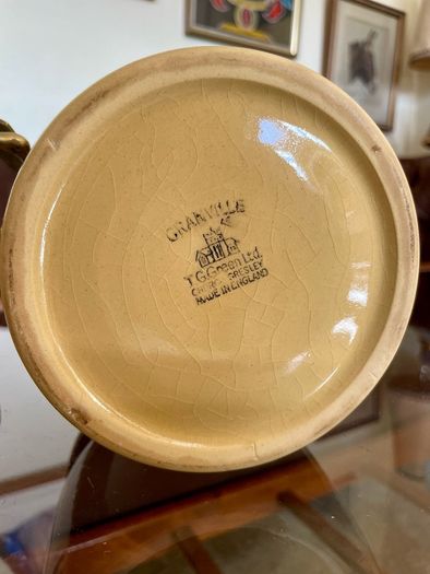 TG Green Granville Range TEA Jar Original Cork Lid Vintage Kitchen Storage 1970s