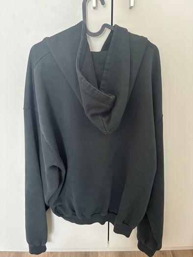 DeLorean Vintage Black Oversized Zipped Hoodie - Medium