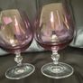 Pair of Lednicke Rovne Slovakia Pink Brandy Glasses Image 4