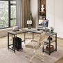 NEW SALE | Computer desk, L-shaped Corner Desk with 2-Layer Storage,Large PC Laptop Table with Monitor Stand and CPU Stand,Gaming Desk Writing Table for Office Home Image 6