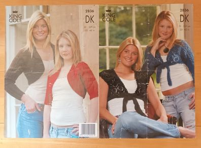 Knitting Patterns - Shrugs x 2 - Plain & Lacy
