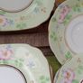 Bell china square plates, green china Image 2