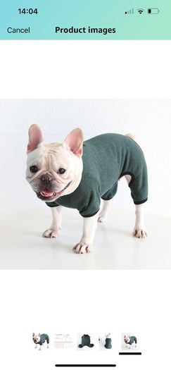 Dog Clothes, Dog Pajamas Soft Four-Legged Jumpsuit French Bulldog Clothes Dog Onesies for Puppy Small Medium Dogs (Blackish green,