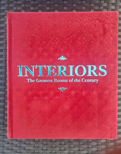 Large (447 pages) Hardcover Book Interiors: The Greatest Rooms of the Century (Merlot Red Velvet cover edition)