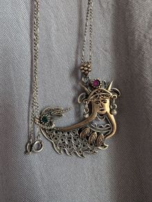 Ethnic solid silver pendant and chain