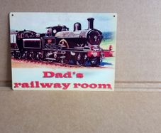 Dad's railway room Model railway tin sign novelty railway metal sign