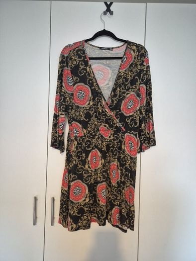 Faux wrap mini dress
