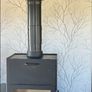 Wood burning stove with oven and double skin flue Image 2