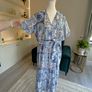 New Look Blue and White Faux Wrap Summer Dress Image 7