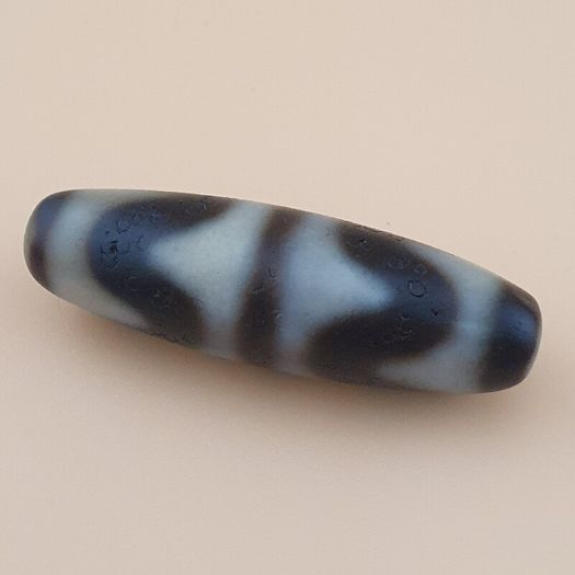 Vintage Himalayan Tibetan Zigzag Pattern Agate Dzi Bead Amulet