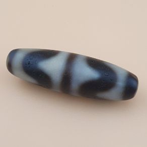 Vintage Himalayan Tibetan Zigzag Pattern Agate Dzi Bead Amulet