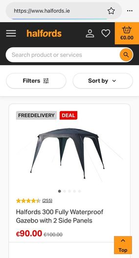 Gazebo with 2 sides by Halfords new and unopened