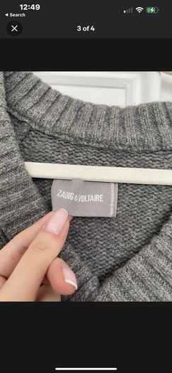 Zadig and Voltaire grey wool jumper M