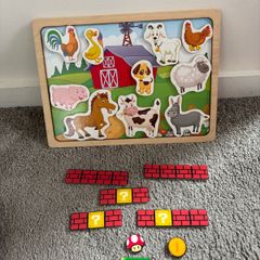 Magnetic board with animals