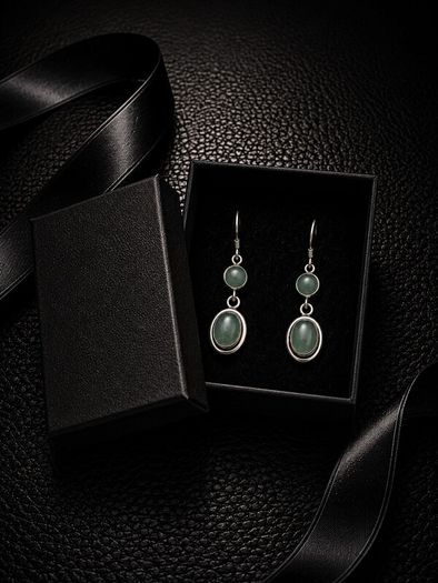 Vintage 925 Sterling Silver & Amazonite Earrings