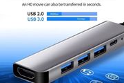 Rankman 5 in 1 Type C Thunderbolt 3 to HDMI-compatible 4K USB C 3.0 Adapter for MacBook Samsung S21 Dex Huawei P30 Xiaomi 10 PS5 TV