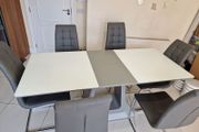 Glasstop Extendable Kitchen Dining Table Set
