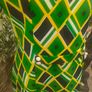 Vintage 60s 70s green Geometric print dress Image 3