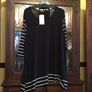 DORIS STREICH  . FURTHER REDUCED.   NEW a really nice tunic in black with white stripes on the sleeves and hemline . Length is 37 inches. Image 8