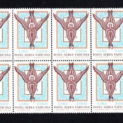 1974 Vatican City Angel Commemorative Stamp Block of 8 Mint Never Hinged (MNH)