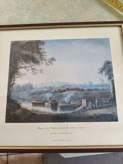 Framed print Ringsend and Irshtown from the Grand Canal, Dallin by John Henry Campbell 1755 / 1828 The National Gallery of Ireland